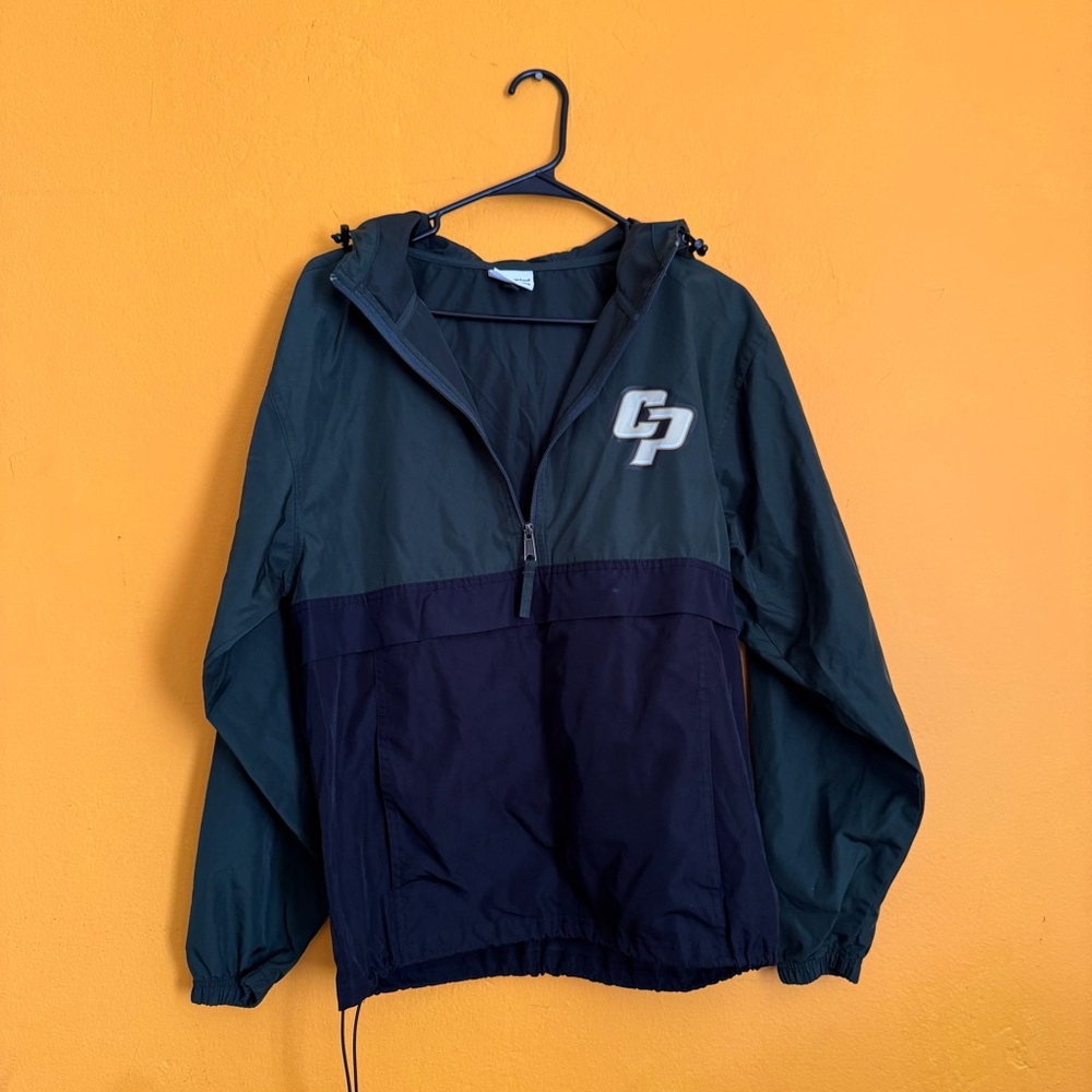 Champion Cal Poly Windbreaker Navy and Green Jacket